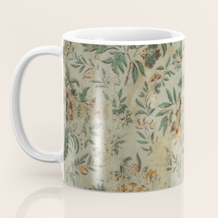 Distressed Antique Floral Chintz Pattern Coffee Mug Gallery Image 3