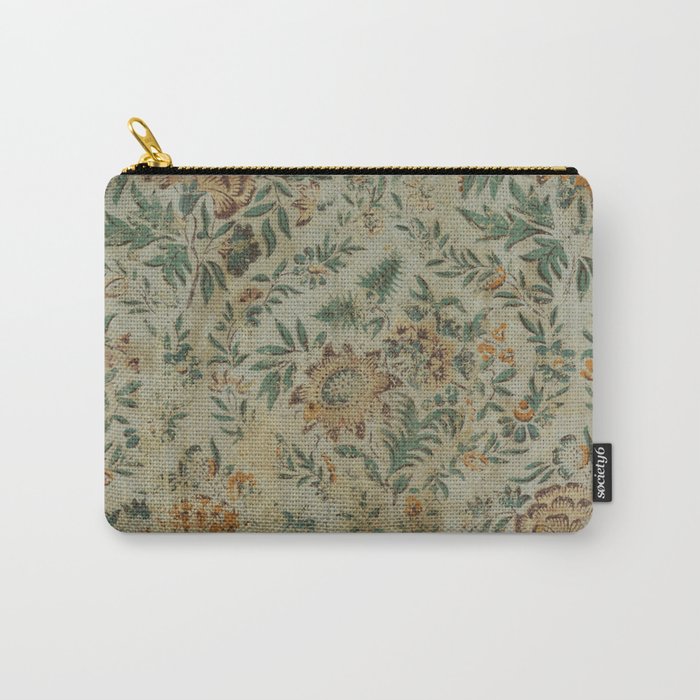 Distressed Antique Floral Chintz Pattern Carry All Pouch Gallery Image 1
