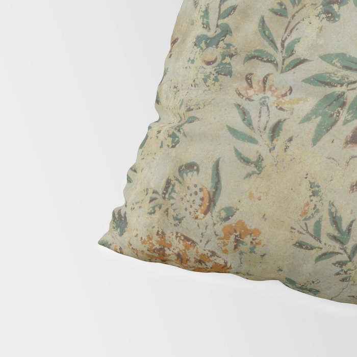 Distressed Antique Floral Chintz Pattern Pillow Sham Gallery Image 4