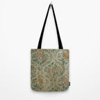 Distressed Antique Floral Chintz Pattern Tote Bag Gallery Image 2