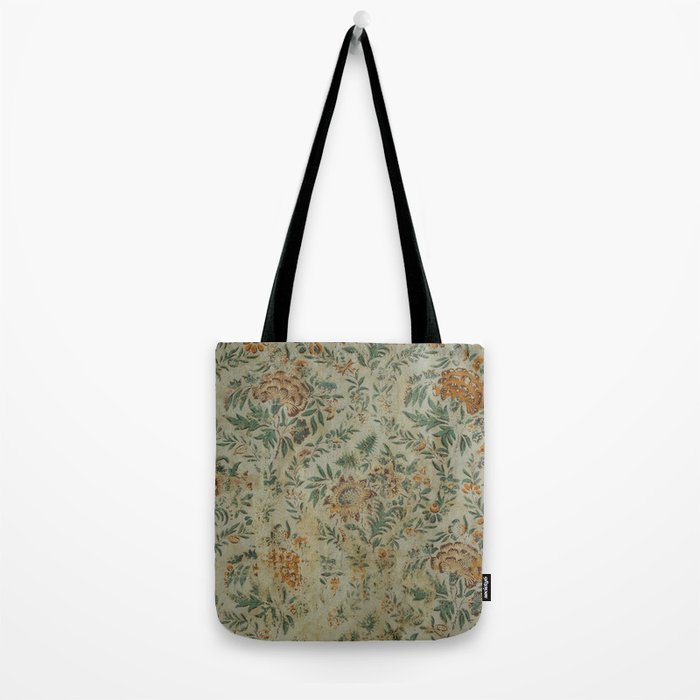 Distressed Antique Floral Chintz Pattern Tote Bag Gallery Image 2