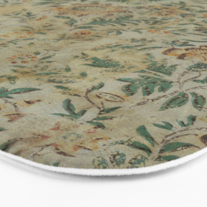 Distressed Antique Floral Chintz Pattern Bath Mat Gallery Image 3