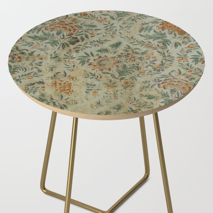 Distressed Antique Floral Chintz Pattern Side Table Gallery Image 2
