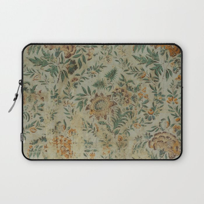 Distressed Antique Floral Chintz Pattern Laptop Sleeve Gallery Image 1