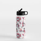 Hygge raccoon // white background Water Bottle Gallery Image 1