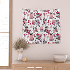 Hygge raccoon // white background Wall Tapestry Gallery Image 2