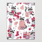 Hygge raccoon // white background Notebook Gallery Image 4