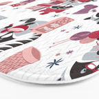 Hygge raccoon // white background Bath Mat Gallery Image 3