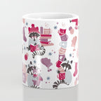 Hygge raccoon // white background Coffee Mug Gallery Image 4