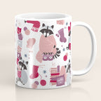Hygge raccoon // white background Coffee Mug Gallery Image 1