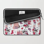 Hygge raccoon // white background Laptop Sleeve Gallery Image 2