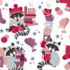 Hygge raccoon // white background Coffee Mug Gallery Image 2
