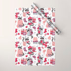 Hygge raccoon // white background Wrapping Paper Gallery Image 1