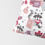 Hygge raccoon // white background Pillow Sham Gallery Image 4