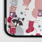 Hygge raccoon // white background Laptop Sleeve Gallery Image 3
