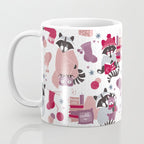 Hygge raccoon // white background Coffee Mug Gallery Image 3