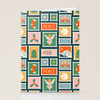 Vintage christmas postage stamp pattern Stationery Card Gallery Image 2