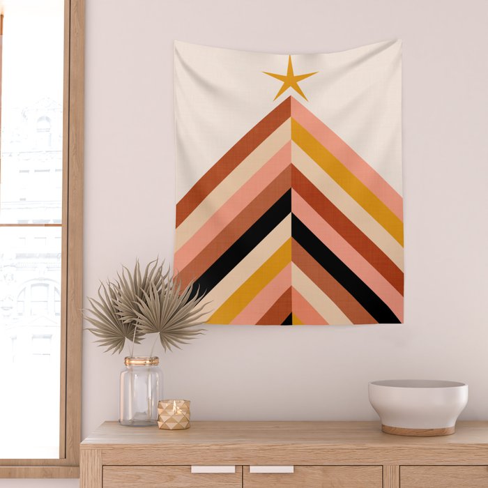 Chevron Christmas tree - neutrals Wall Tapestry Gallery Image 2
