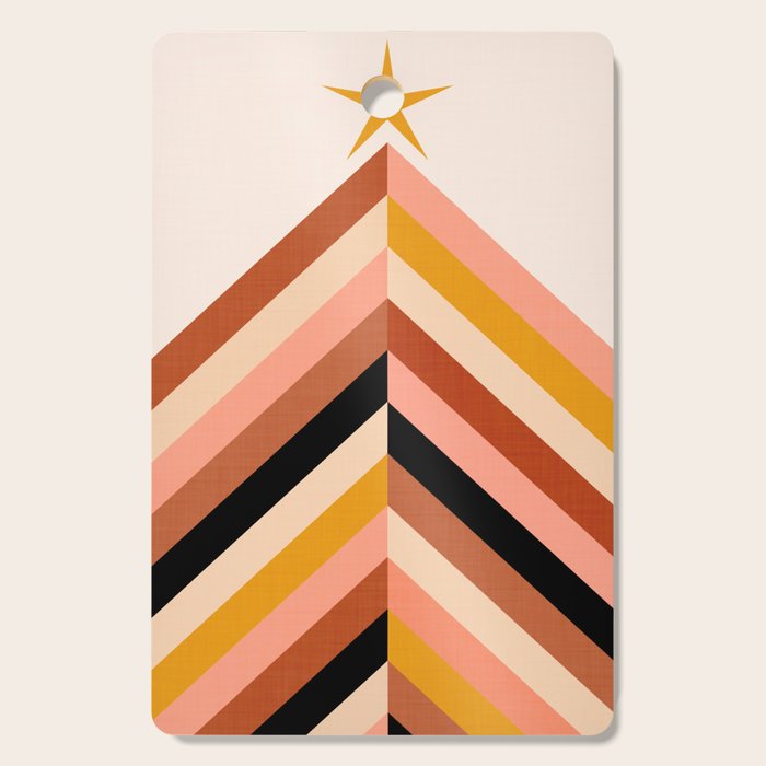Chevron Christmas tree - neutrals Cutting Board Gallery Image 1