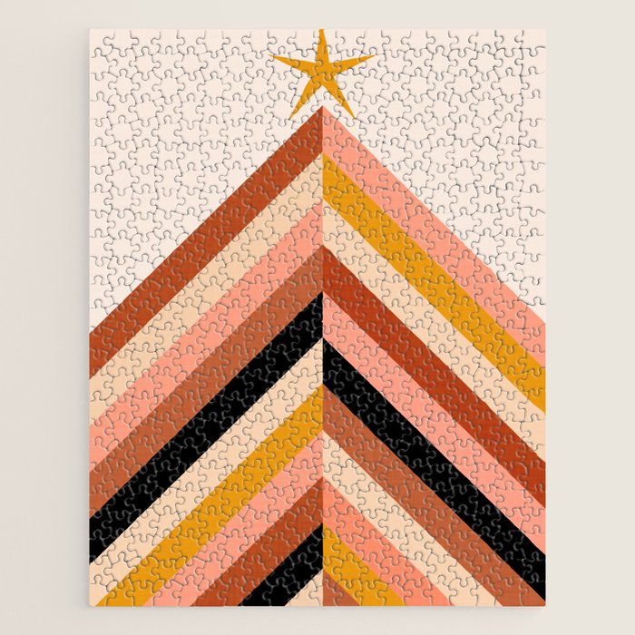 Chevron Christmas tree - neutrals Jigsaw Puzzle Gallery Image 1