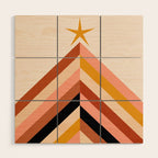 Chevron Christmas tree - neutrals Wood Wall Art Gallery Image 1