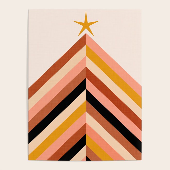 Chevron Christmas tree - neutrals Poster Gallery Image 1