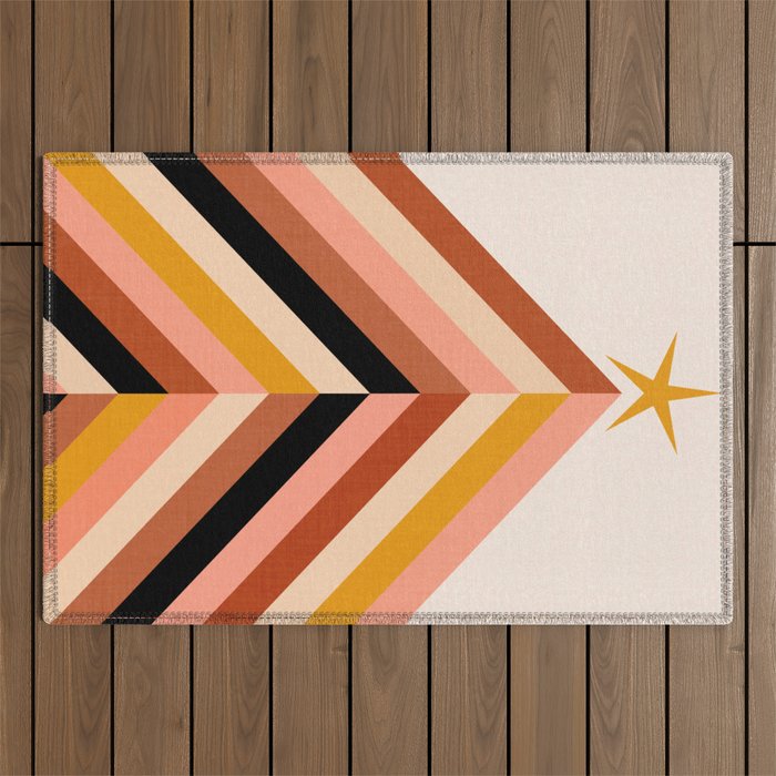 Chevron Christmas tree - neutrals Outdoor Rug Gallery Image 1