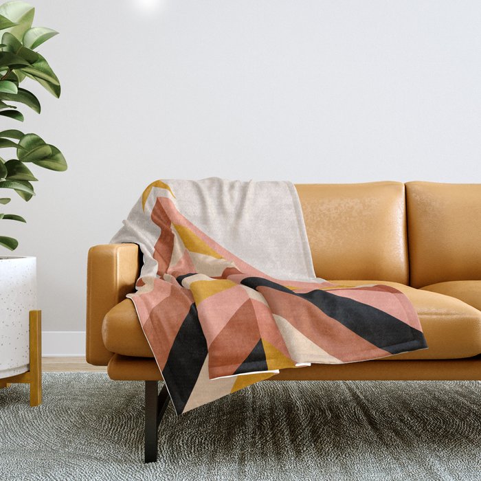 Chevron Christmas tree - neutrals Throw Blanket Gallery Image 1