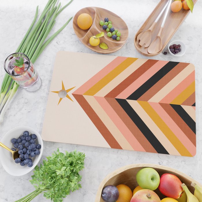 Chevron Christmas tree - neutrals Cutting Board Gallery Image 2