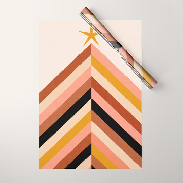 Chevron Christmas tree - neutrals Wrapping Paper Gallery Image 1