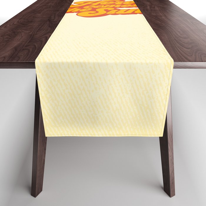 Here Comes The Sun | Retro 70s Typography Table Runner Gallery Image 1