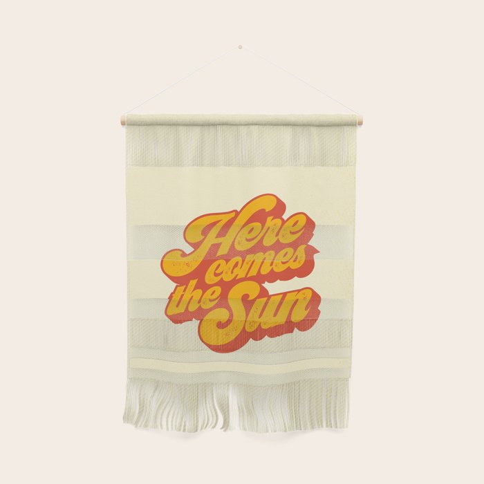 Here Comes The Sun | Retro 70s Typography Wall Hanging Gallery Image 1