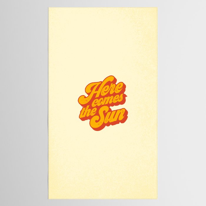 Here Comes The Sun | Retro 70s Typography Tablecloth Gallery Image 2