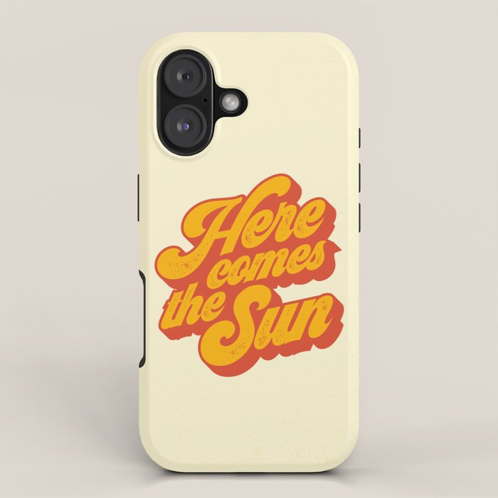 Here Comes The Sun | Retro 70s Typography iPhone Case Gallery Image 1