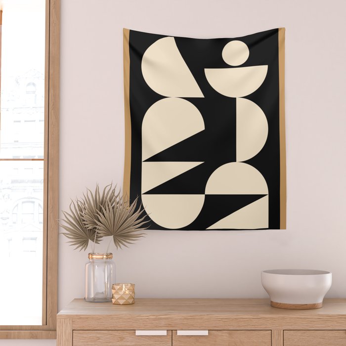 Modern geometric shapes 45 Wall Tapestry Gallery Image 2
