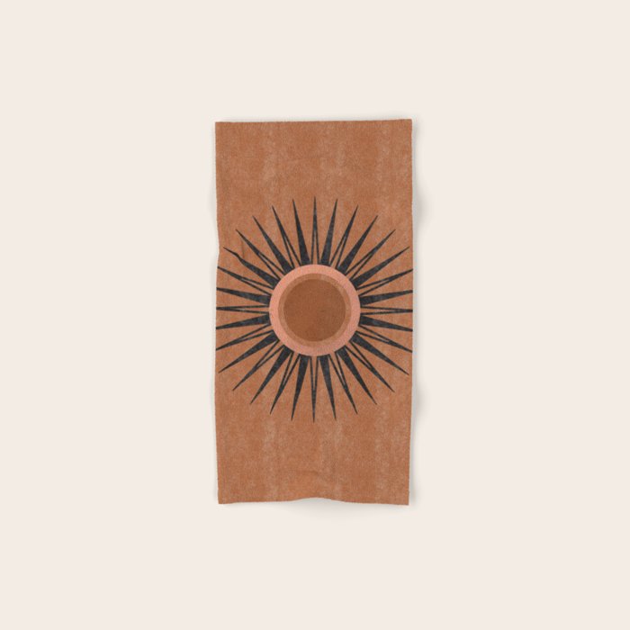 Terracotta Mid Century Sunburst Bath Towel Gallery Image 1
