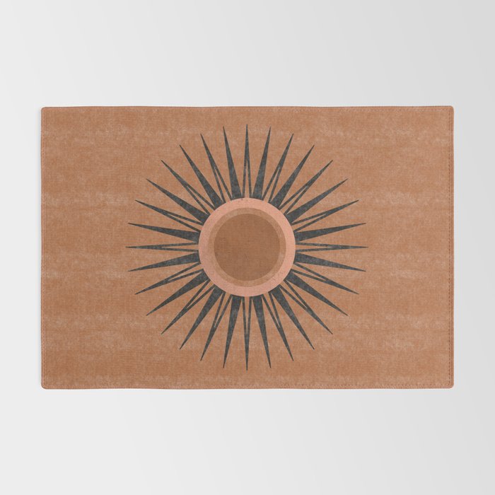 Terracotta Mid Century Sunburst Rug Gallery Image 2