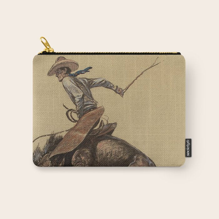 Bucking Horse Western Art by Will James Carry All Pouch Gallery Image 1