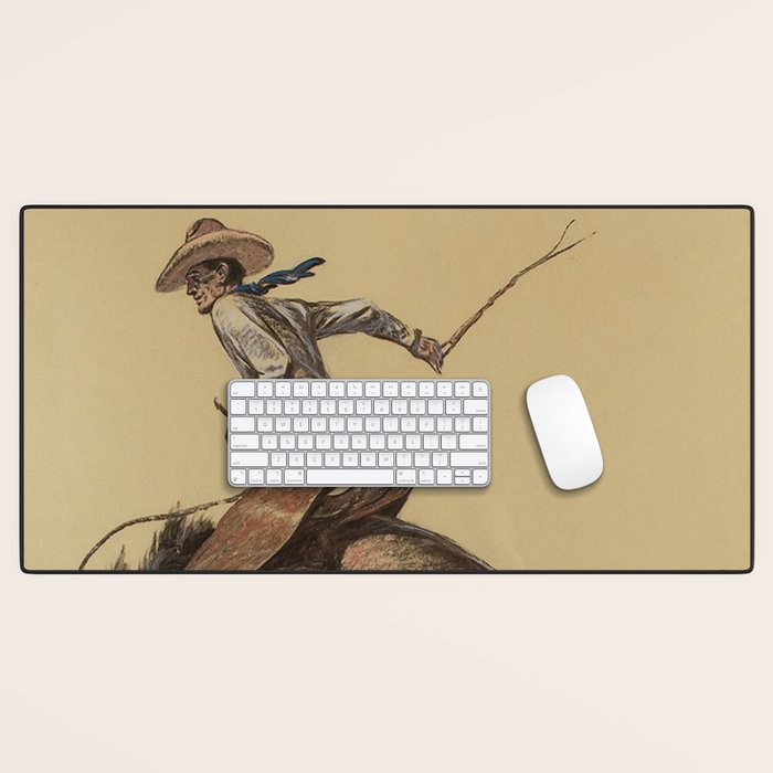 Bucking Horse Western Art by Will James Desk Mat Gallery Image 1