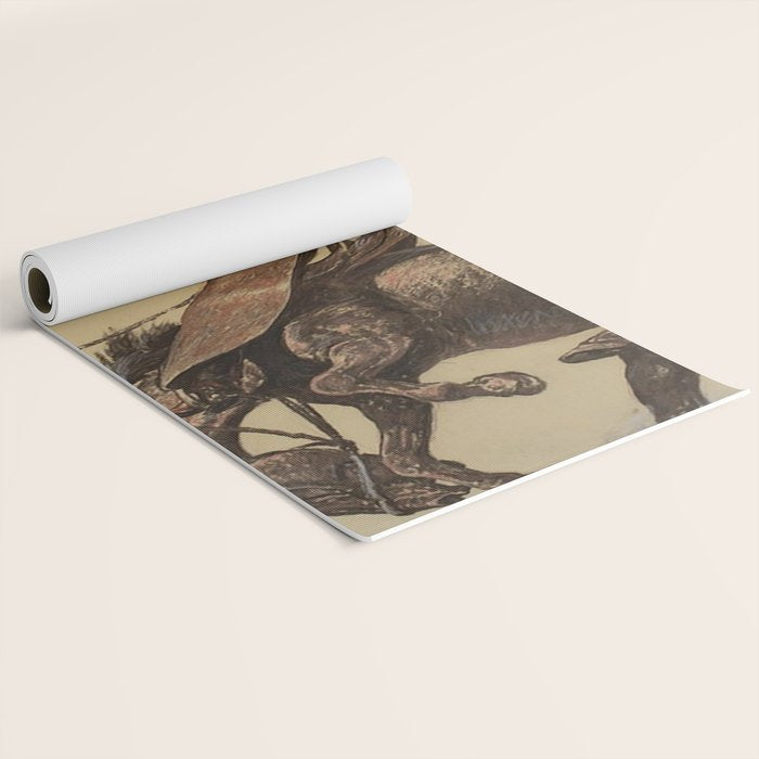 Bucking Horse Western Art by Will James Yoga Mat Gallery Image 2