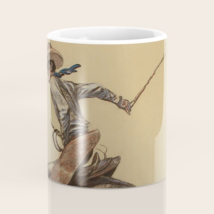Bucking Horse Western Art by Will James Coffee Mug Gallery Image 4