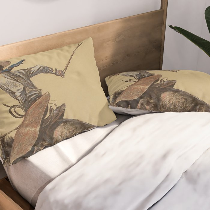 Bucking Horse Western Art by Will James Pillow Sham Gallery Image 2