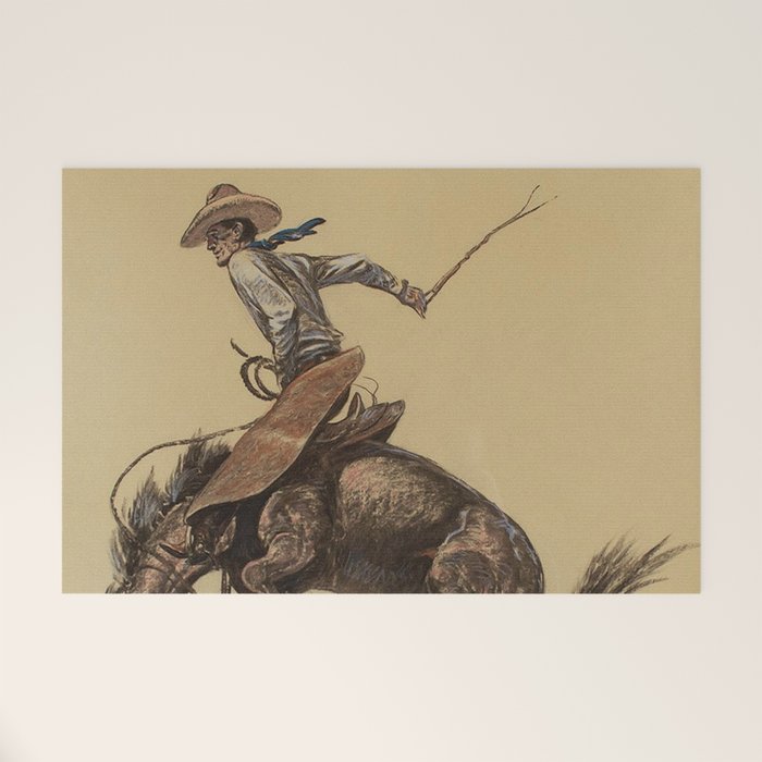 Bucking Horse Western Art by Will James Welcome Mat Gallery Image 1
