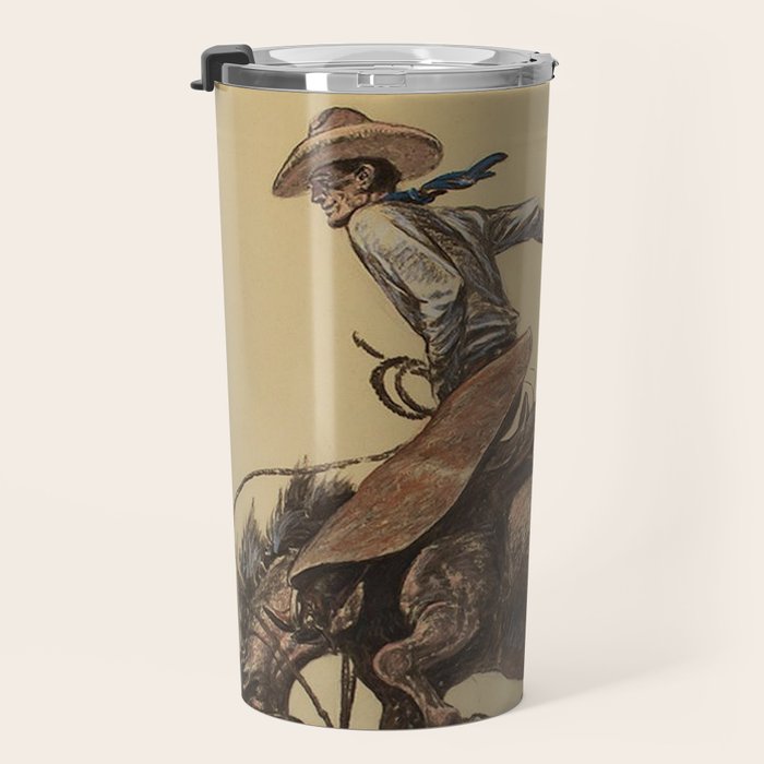 Bucking Horse Western Art by Will James Travel Mug Gallery Image 3