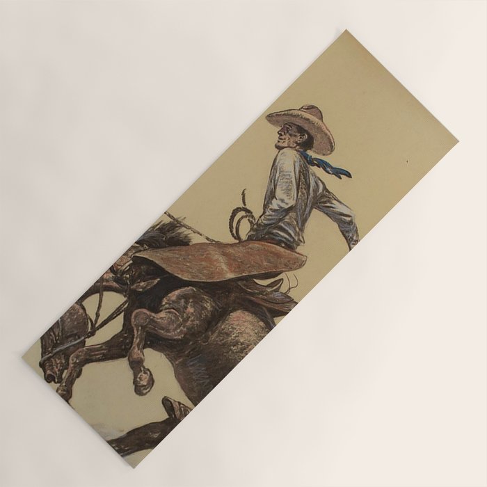 Bucking Horse Western Art by Will James Yoga Mat Gallery Image 1