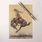 Bucking Horse Western Art by Will James Wrapping Paper Gallery Image 1