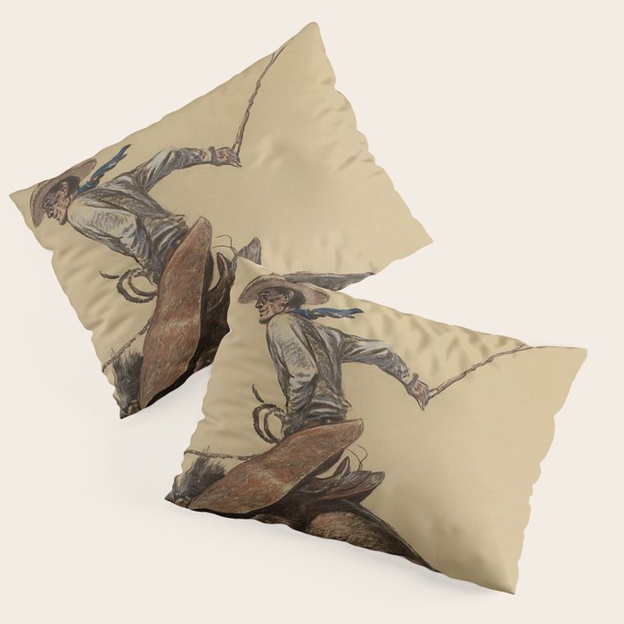 Bucking Horse Western Art by Will James Pillow Sham Gallery Image 3