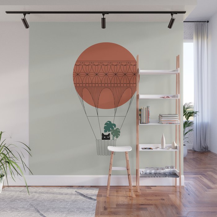 Cat Landscape 138: Hot Sun Balloon Wall Mural Gallery Image 1
