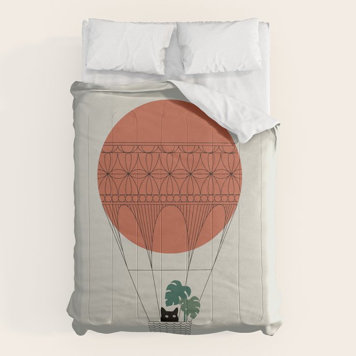 Cat Landscape 138: Hot Sun Balloon Comforter Gallery Image 6