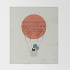 Cat Landscape 138: Hot Sun Balloon Throw Blanket Gallery Image 2